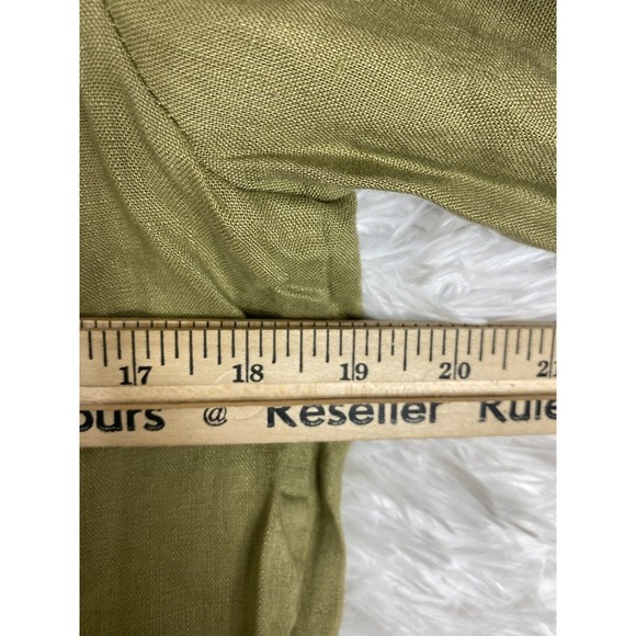 AJ Adrea Jovine Women's Green Linen Snapped Button Zip Up Jacket Size S NWT - Picture 11 of 11